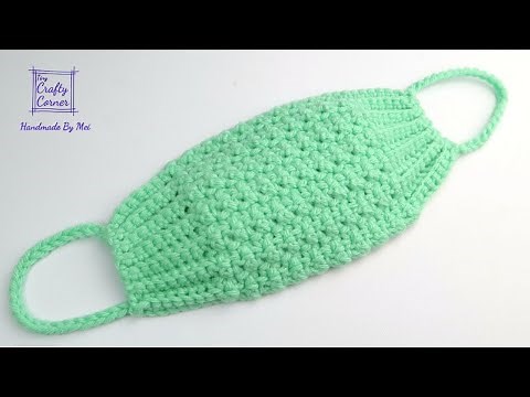 How To Crochet Quick And Easy Face Mask with Basic Stitches - For Beginners