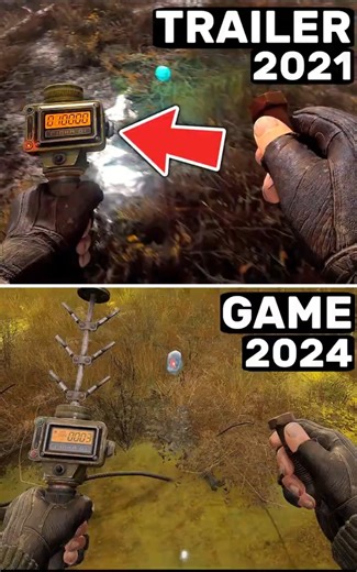 ☢️ STALKER 2: Trailer (2021) vs Game (2024) 😮 Big Difference #Shorts #Stalker2 #games #youtubeshorts