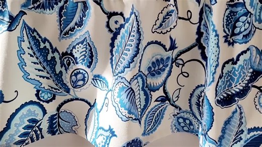 Waverly Fantasy Fleur Valance: Blue Floral Cotton Curtain - Etsy