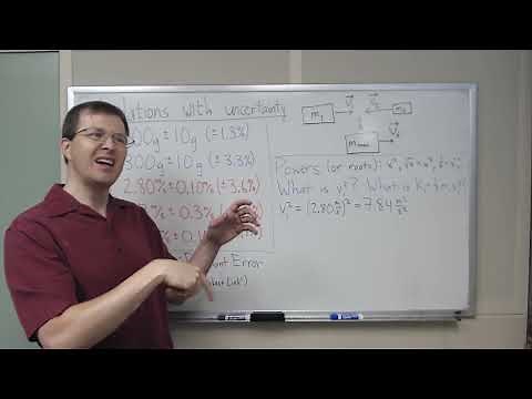 Uncertainty example: Raising to a power (or taking a root, inverse, etc.)