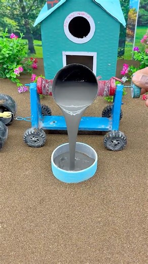 🧱 Strong Hand Pump Base Installation with Creative Construction Setup in Village Model #shorts