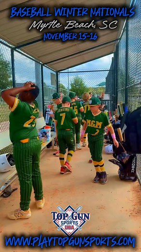 ⚾️Baseball Winter Nationals⚾️ 📍Myrtle Beach, SC 🗓️November 15-16, 2025 ✅Contact the Top Gun office to register asap. 704-786-4754 Dont miss out on playing in Top Gun Sports Winter Nationals hosted in the Greater MB area! Very limited spots are left! #TGWN25 #topgunsports #baseballlife | Top Gun Sports