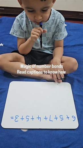 Nupur Kedar Patwardhan on Instagram: "Magic of compliments ✨️ Teaching number bonds help them to identify compliments and add to make 10. Once they know the compliments, then teach them to pair numbers. That is looking for patterns. Last step is to teach to count by tens. Which can be done by beads. Very important is the practice at each step to make them confident. Start small with 2 pairs and then you can work upto 4 to 5 pairs."