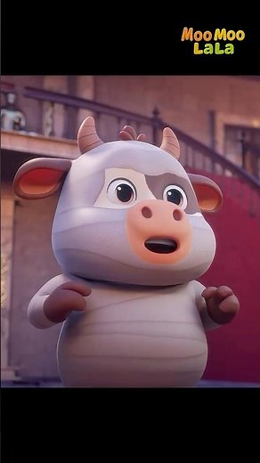 Moo Moo LaLa’s Silly Halloween Mummy Prank | Funny Cartoon for Kids #cartoon #youtubeshorts