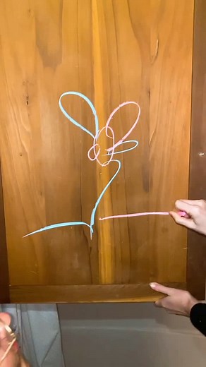 Camille in Pink, Alex in Blue! (Flower For Two) ✒️🎶 #doodle #art #aesthetic #flower #diy 🌷