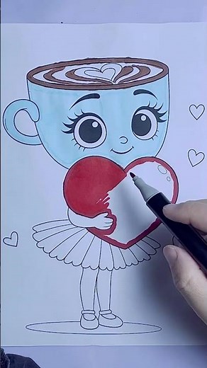 Cappuccino Ballerina ASMR Coloring 🩰☕ Aesthetic Art