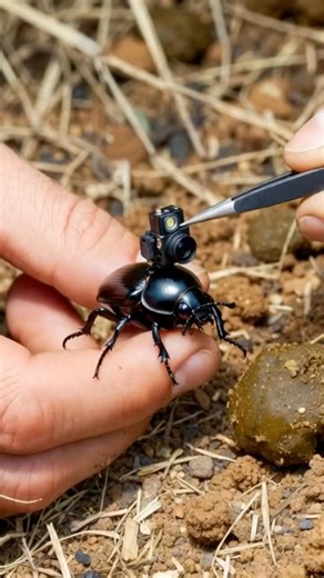 Dung Beetle Rolling a Giant Ball! 🐞