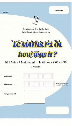 Leaving Cert 2024 Maths Paper 1 Review | Algebra, Arithmetic, Complex Numbers