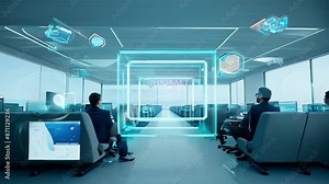 Modern Office Workers Using Technology in a Large, Open Space