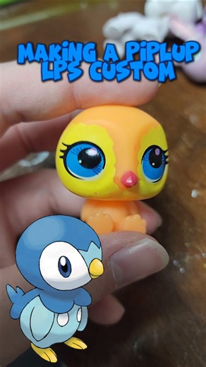 Piplup Lps Custom 💙💛 #lps #pokemon #custom #repaint #miniature #lpscommunity #lpscustom #art #artist