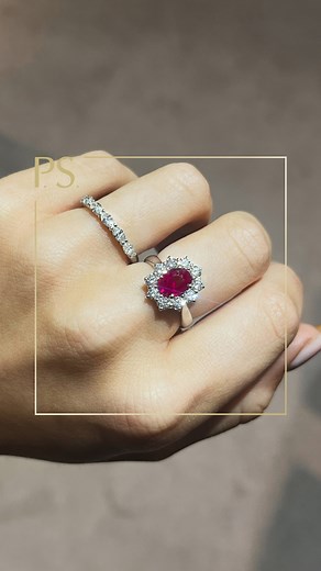 1K views | Embrace the allure of July with fiery elegance. This exquisite ruby and diamond ring exudes luxury and sophistication, and makes a stunning statement on its own or paired with more sparkling diamonds #JulyBirthstone #RubyLove #LuxuryJewellers #TimelessElegance #RubyAndDiamond | Paul Sheeran Jewellers | Facebook