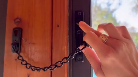 Chain Door Guard Lock, Door Chain Locks with Safety Spring Anti-Theft Press Latch,Chain Locks for Inside Door and Extra Front Door Lock, Brushed Nickel(2 Pack)