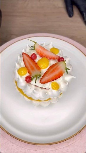Pavlova, Lemon Curd, Strawberry Jam #dessert #recipe #pavlova #dessert