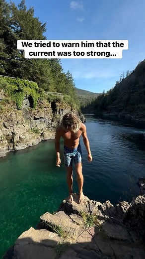 The flip went smooth but the swim out didn’t.. 😬 #cliffjumping #flips #reelsbonus | Colton Merrifield