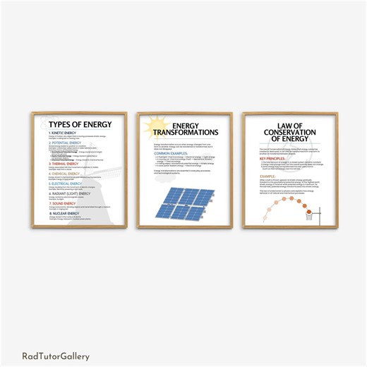 Understanding Energy, Types of Energy Posters, Science Classroom Decor, Science Bulletin Board, Science Bulletin Board, Physics Class Prints - Etsy