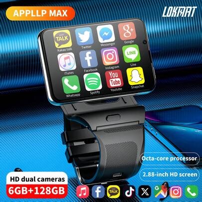 APPLLP MAX 4G Montre Connectée avec Écran HD 2,88 pouces, Mini Téléphone Détachable, Double Caméras HD. Prend en charge les réseaux 2G/3G/4G/5G, Carte SIM, Appels Indépendants, Wi-Fi, Surveillance de la Fréquence Cardiaque, Podomètre et Autres Fonctions de Santé. Fonctionne sous Système Android 11, Prend en Charge le Téléchargement d'Applications Tierces, Positionnement GPS/Beidou/Glonass/A-GPS/LBS. | SHEIN