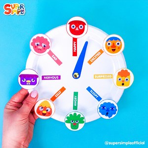 Let's make a feelings wheel inspired by the Noodle & Pals song "This Is A Happy Face"! Get the free printable here: https://supersimple.com/article/this-is-a-happy-face-feelings-wheel/ | Super Simple