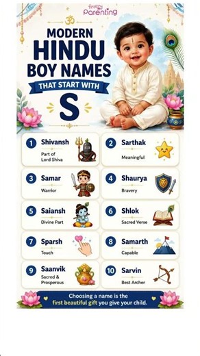 10 Modern Hindu Baby Boy Names Starting with S (S Letter Boy Names 2026)