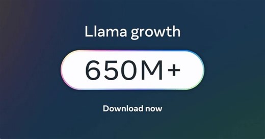 Llama has continued to show incredible momentum with over 650M downloads and counting! This means that Llama models have now been downloaded an average of one million times a day since our first release in 2023. Learn more about Llama’s growth and how it's being adopted: https://bit.ly/49SBLfJ | Meta for Developers