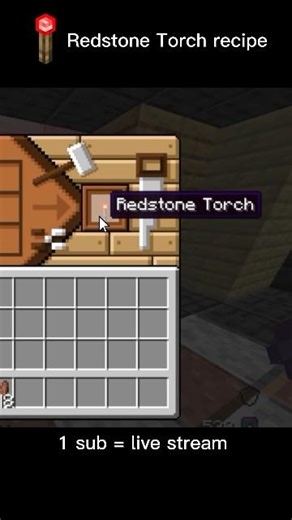 Minecraft redstone torch recipe 💌 #minecraftrecipies #gaminghindi #minecraftlivehind #minecraftcraft