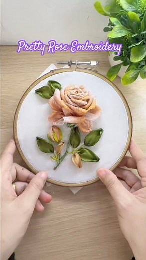 Pretty Rose Ribbon Embroidery Design & Tutorial