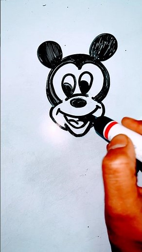 How to draw cartoon Mickey Mouse for kids #howtodraw #kidsdrawing #shorts ‪@PalakEducationArts‬