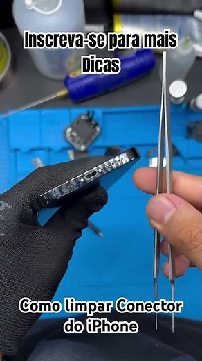 Como limpar o Conector do iPhone que não Carrega direito #applerepair
