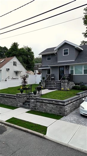 Retaining Wall Installation in New Jersey - Completed by Masonry Pro Construction #retainingwall