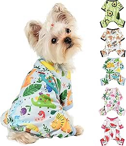 Dog Pajamas for Small Dogs Boy Girl, Dog Clothes Tiny Chihuahua Yorkie Spring Summer Shirt, Cute Puppy Outfit Pjs Jumpsuit Cat Onesie Apparel Pet Clothes
