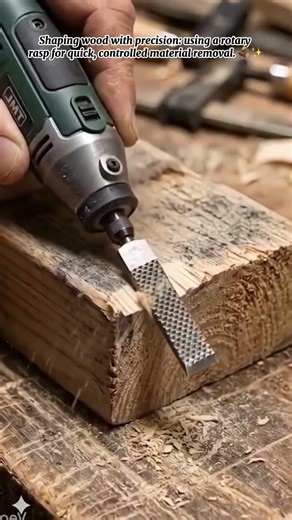 Precision Wood Shaping with a Rotary Rasp Attachment