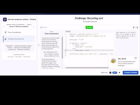 Challenge Recycling Sort Khan Academy