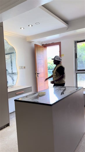 Master Walk-In Closet with Floating Dresser Table