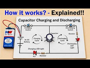capacitor charging and discharging working model - how it works - explanation - physics | DIY pandit