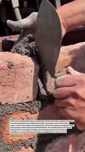 Fast Brick Mortar Finishing Trick Pros Use #bricklaying #construction #tools