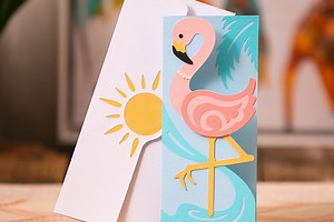 Flamingo Card · Creative Fabrica