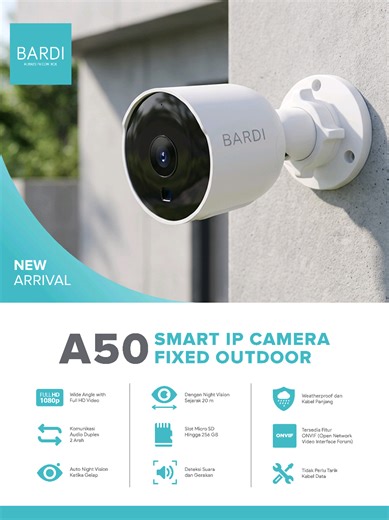 New Arrival BARDI Smart IP Camera Fixed Outdood A50 🥳 Belanja di App Mall BARDI Smart Home sekarang ‼️ #alwaysincontrol #karenabardi