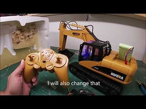 Excavator rc Huina 1550 review and test scale 1/14 rtr