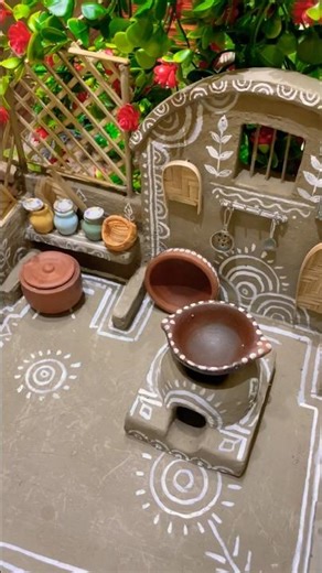 My dream miniature clay kitchen setup#miniature #clay #clayart #clayvideos#youtubeshorts
