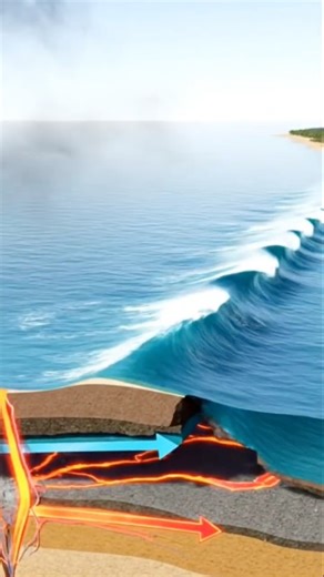 How Tsunamis Start?🌊😱 #ScienceExplained #EducationalShorts #LearnScience #ScienceForAll #Shorts