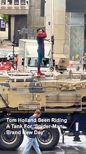 401K views · 16K reactions | #TomHolland has put the #SpiderMan suit back on for ‘Spider-Man: Brand New Day’! The actor was seen waving in Glasgow, Scotland riding a makeshift tank. | Access | Facebook
