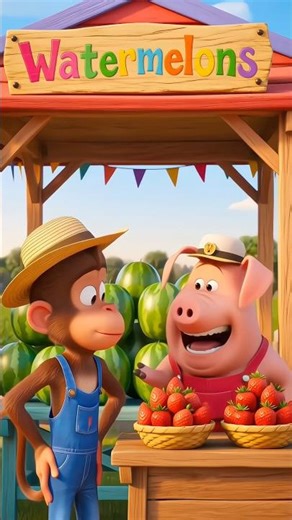 Pig Tried a Sneaky Trick… Strawberry Disaster! 🍓🐷😂 #Shorts #YouTubeShorts #FunnyAnimals