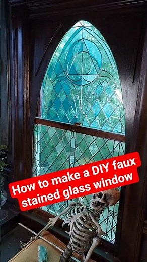 this is how I made a DIY stained glass window #halloween #creative #diy #stainedglassart