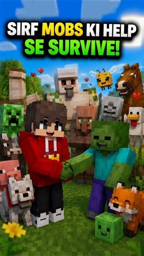 Surviving With ONLY Mob Helping in Minecraft 😱