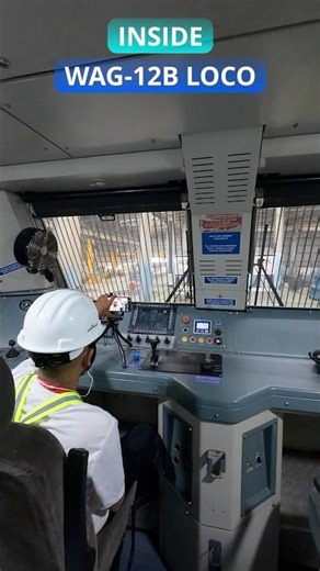 INSIDE WAG12B 12000 HP locomotive of Railways #train #railvlogger