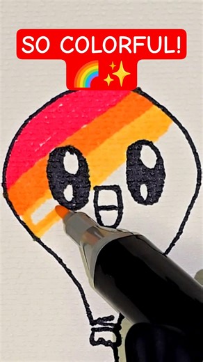 The Happiest Rainbow Balloon! 🎈🌈 | Satisfying Art #shorts