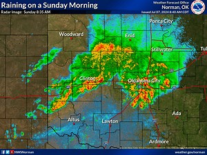 Latest loop of the radar shows widespread rain, with some locally heavy rainfall embedded. | US National Weather Service Norman Oklahoma