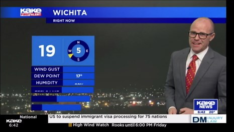 Frank captures the Antonov landing live during Good Morning Kansas