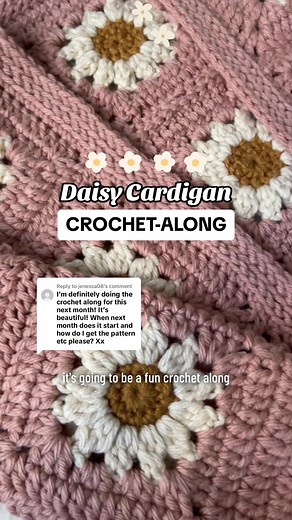 Crochet Daisy Granny Square Cardigan Crochet-Along