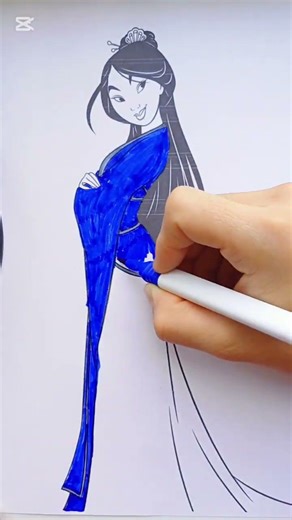 Mulan Coloring Page 🌸 | Relaxing Princess Coloring #shorts