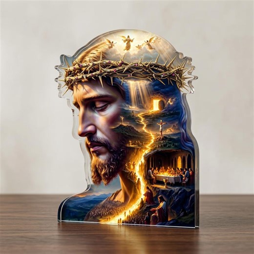 Jesus Acrylic Stand - Easter & Baptism Decor - Christian Families Churches - Inspirational Sacred Realism - Spiritual Gift - Etsy